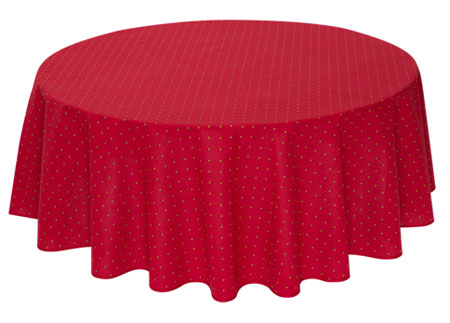 French Round Tablecloth coated or cotton Calissons bordeaux